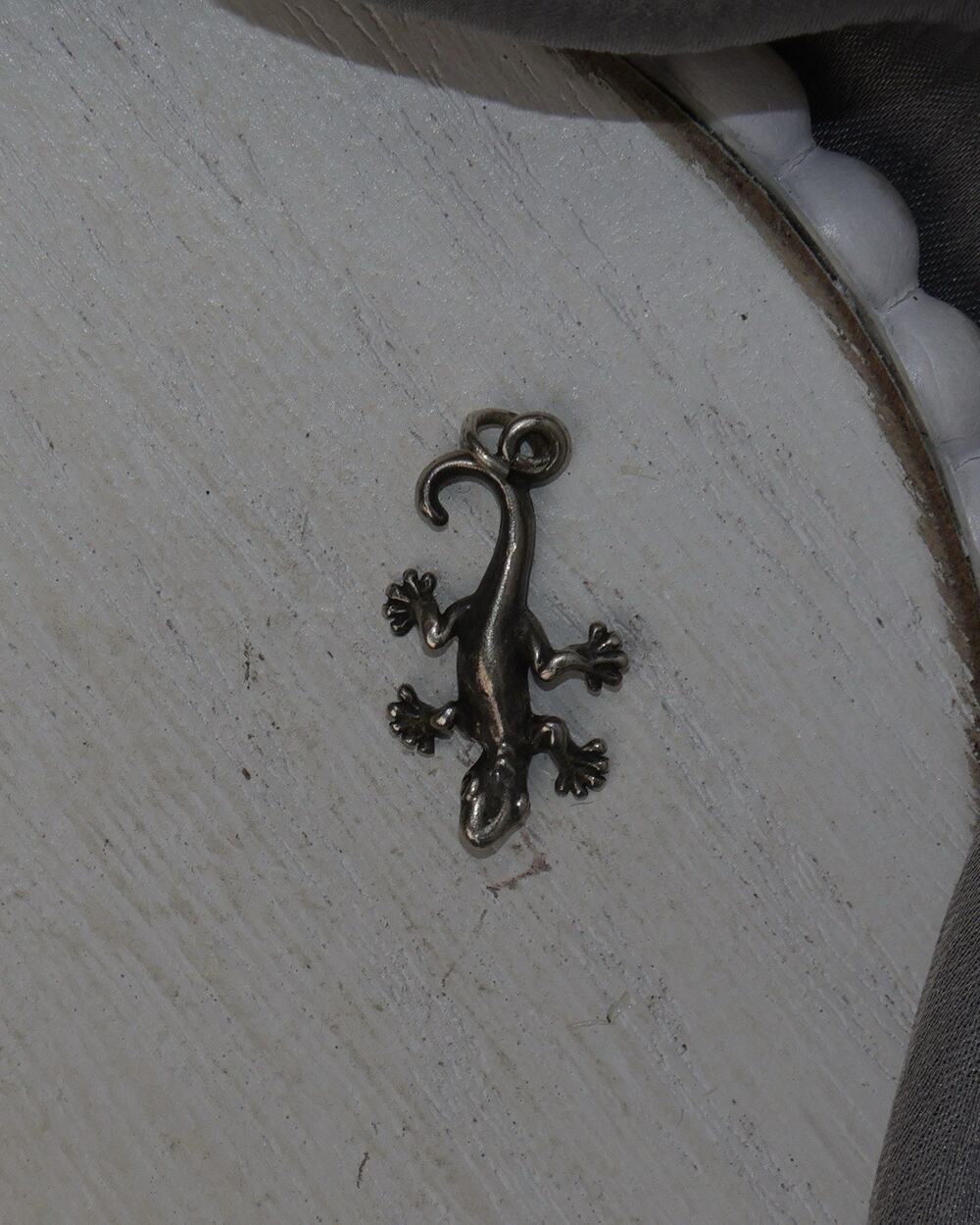 Vintage Sterling Silver Lizard Charm 1.3G / 1in